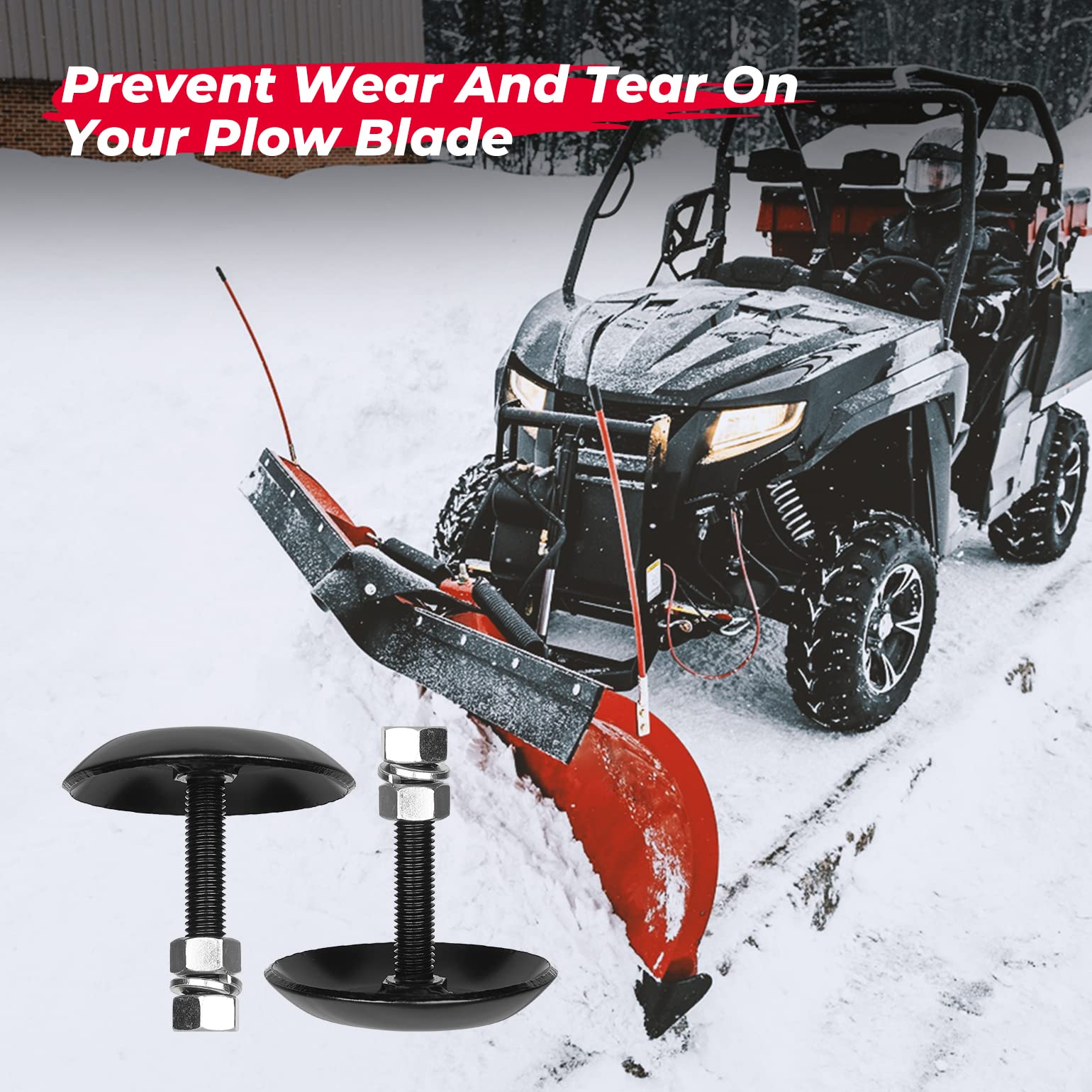 スノー様 KEMIMOTO Universal Snow Plow Skid Shoes ATV UTV Compatible